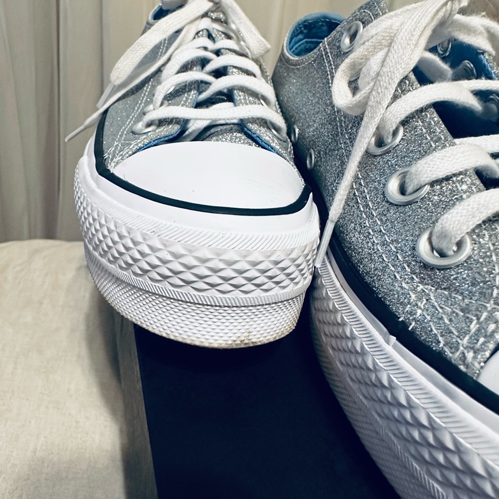 Converse Women's Sparkling Blue Sneakers - Picture 4 of 8
